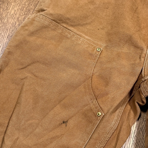 Carhartt B01-BRN Made in USA Loose Fit Duck Double Knee Dungaree Pants Mens 36 - Picture 4 of 12